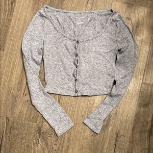 Arizona Jean Company Gray Ribbed Crop Top